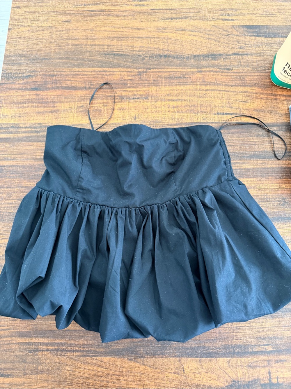 Black peplum tube top